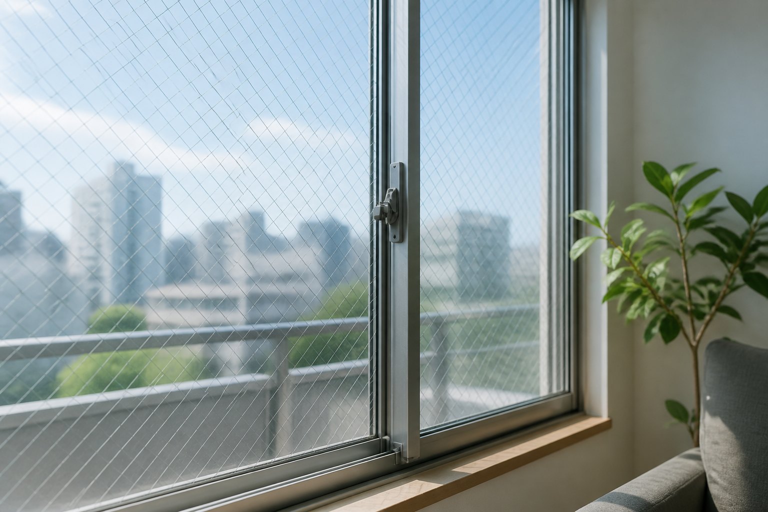 防犯フィルムを施工した窓